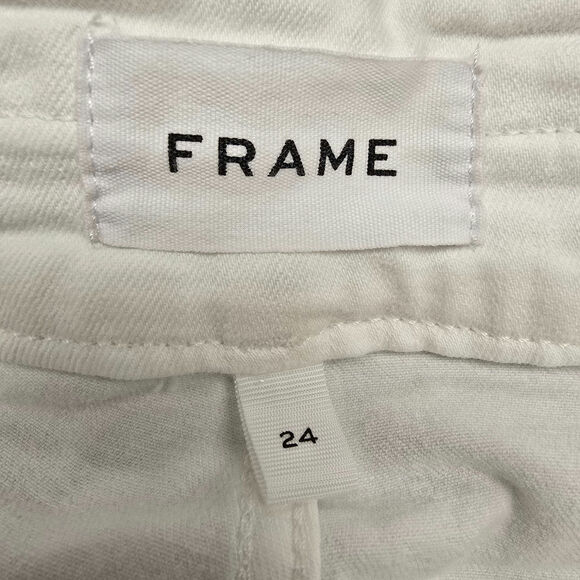 Women's Frame "Le Crop Mini Boot" Jeans in White Denim - Size 24 - Picture 10 of 12